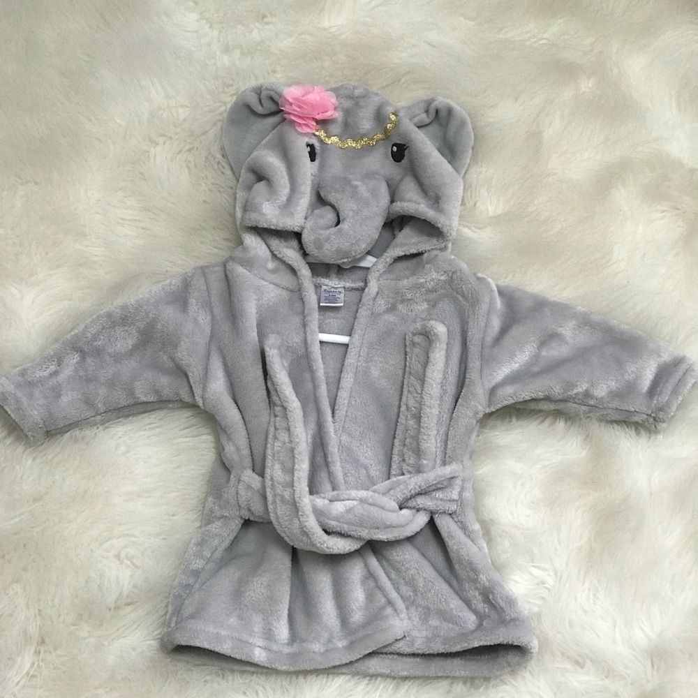 Plush baby bathrobe